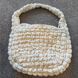COS Cream Textured Tote Bag